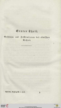 Geschichte und Institutionen des römischen Rechtes