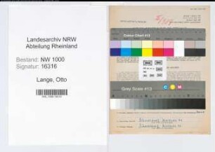 Entnazifizierung Otto Lange, geb. 12.12.1897 (Verw.Angest.)