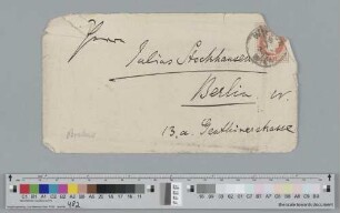 Briefumschlag an Julius Stockhausen