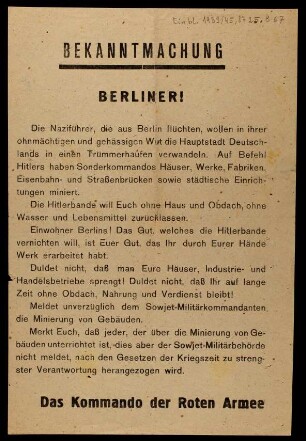 BEKANNTMACHUNG BERLINER!