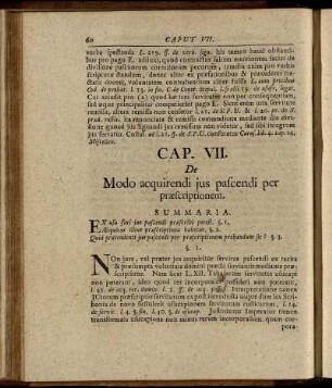 Cap. VII. De Modo acquirendi jus pascendi per præscriptionem.