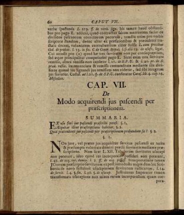 Cap. VII. De Modo acquirendi jus pascendi per præscriptionem.