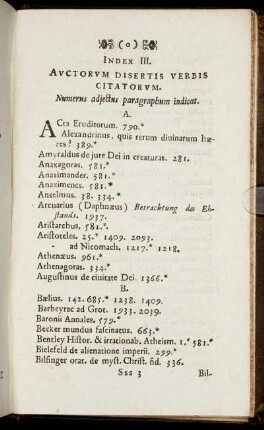 Index III. Auctorum Disertis Verbis Citatorum.