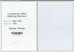 Entnazifizierung Wilhelm Rasche, geb. 12.10.1913 (Elektromeister)