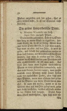 Die grüne sympathetische Dinte
