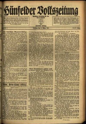 Ausgabe vom Freitag, den 04. März 1921.