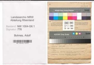 Entnazifizierung Adolf Bohnes , geb. 12.10.1894 (Vorarbeiter)