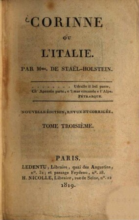Corinne ou l'italie, 3