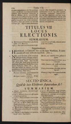 Titulus VII. Locus Electionis