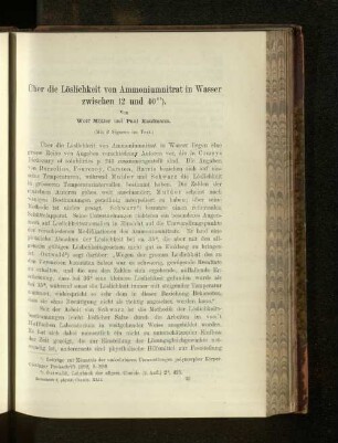 Über die Löslichkeit von Ammoniumnitrat in Wasser zwischen 12 und 40°.