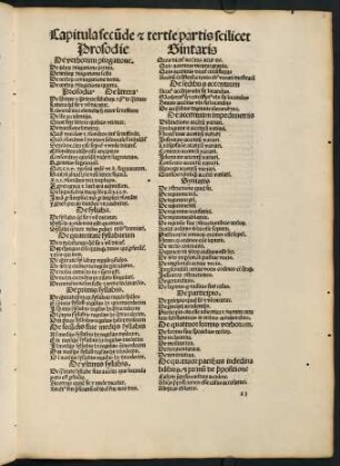 3r, Capitula secunde et terie partis scilicet Prosodie, Sintaxis