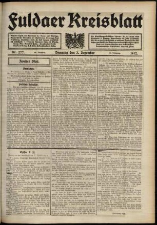 Zweite Ausgabe vom Dienstag, den 03. Dezember 1912.