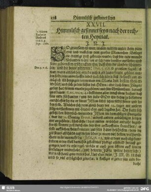 XXVII. Himmlisch gesinnet sey nach der rechten Heymat