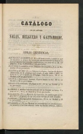 Catálogo de los señores Salas, Helguero y Gaztambide
