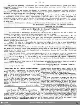 Aufruf an die Mitglieder des Central-Verbandes