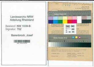 Entnazifizierung Josef Barenbrock , geb. 04.03.1911 (Lokfuehrer)