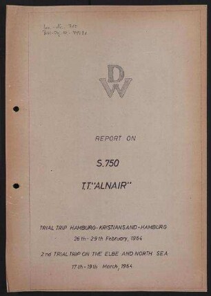 Report on S.750 T.T. "Alnair"