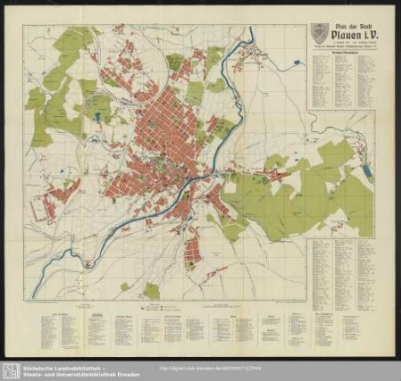 Karte : Plan der Stadt Plauen i. V.