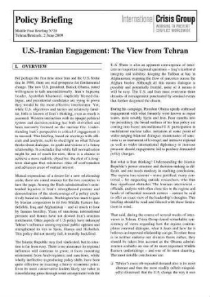 U.S.-Iranian engagement : the view from Tehran