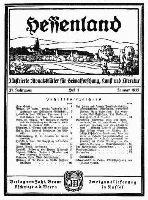 37.1925: Hessenland : illustrierte Monatsblätter für Heimatforschung, Kunst und Literatur