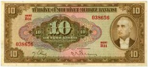 Geldschein, 10 Lira, 1948?