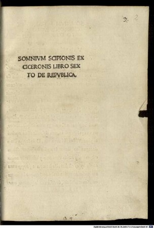 Somnium Scipionis ex Ciceronis libro sexto de republica