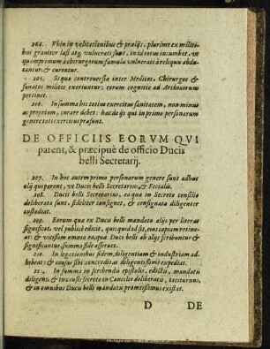 De Officiis Eorum Qui parent, & praecipue de officio Ducis belli Secretarij