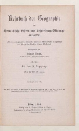 Teil 3, [Schülerband]: Für den 4. Jahrgang : mit 34 Abbildungen