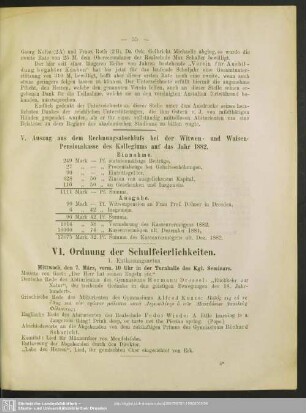 VI. Ordnung der Schulfeierlichkeiten