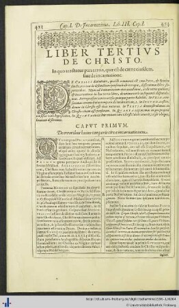Liber Tertius De Christo.
