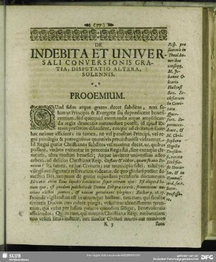 Indebita Et Universali Conversionis Gratia, Disputatio Altera, Solennis