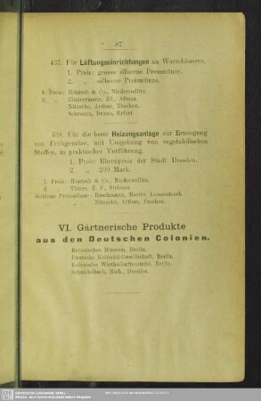 VI. Gärtnerische Produkte