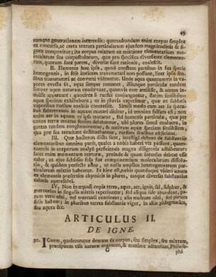 Articulus II. De Igne.