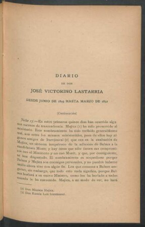 Diario desde Junio de 1849 hasta Marzo de 1852 - (Continuación)