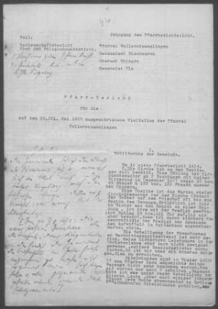 Weilersteußlingen mit Ennahofen und Grötzingen (Allmendingen): Pfarrbericht 1928