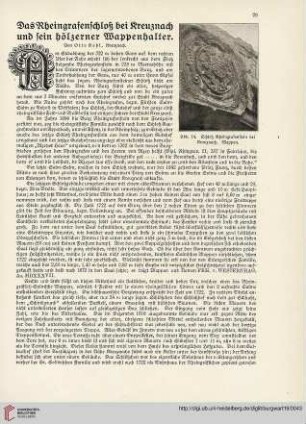 19: Das Rheingrafenschloß bei Kreuznach und sein hölzerner Wappenhalter
