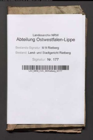 Teilungsrezess über den Markengrund Möse