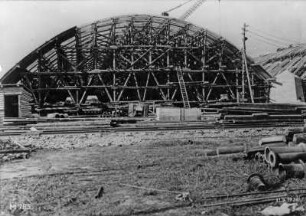 Bau der ersten Kanalbrücke Magdeburg über die Elbe bei Hohenwarthe