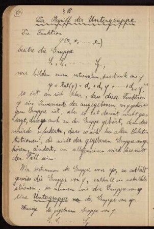 § 10. Der Begriff der Untergruppe.