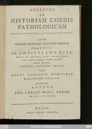 Analecta Ad Historiam Cordis Pathologicam