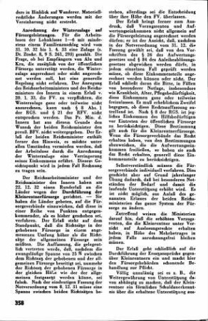Anrechnung der Winterzulage auf Fürsorgeleistungen [Fürsorgewesen]