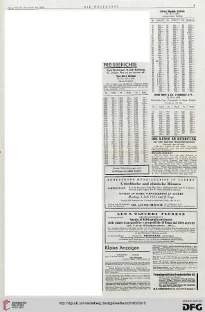 Nr. 26 (25. Jun. 1933), S. 3: Preisberichte