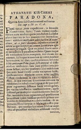 Athanasii Kircheri Paradoxa, Quae ex Arte Sua Combinatoria nascuntur [...]