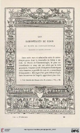 3. Pér. 8.1892: Les sarcophages de Sidon au Musée de Constantinople, 2