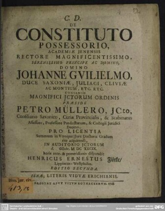 De Constituto Possessorio