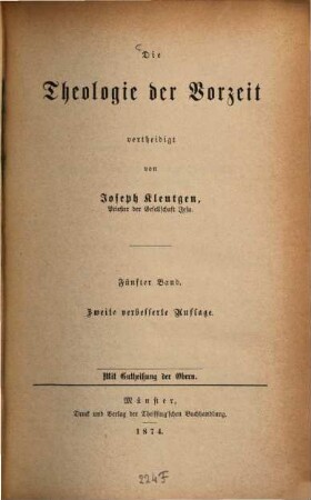 Die Theologie der Vorzeit, 5