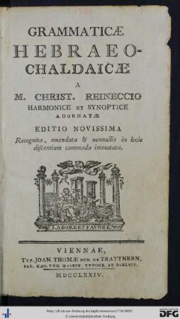 Grammaticae Hebraeo-Chaldaicae