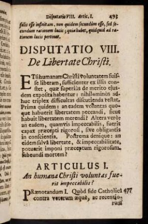 493-555, Disputatio VIII.