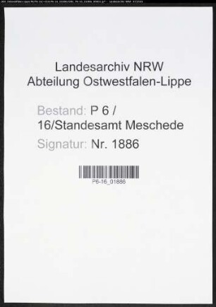 Heiratsregister Standesamt Meschede