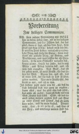 Vorbereitung Zur heiligen Communion.